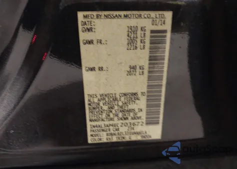 2014 Nissan Altima 2.5 S z USA, uszkodzony, nr VIN 1N4AL3AP4EC203672